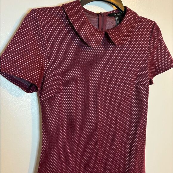 Forever 21 Red Peter Pan Collar Short Sleeve Shift Dress Size Small - Picture 3 of 7